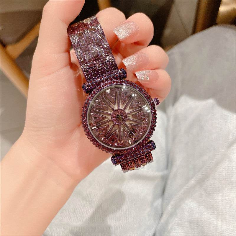 Women's Diamond Round Waterproof Watch - Stylish Quartz Bracelet for 2025 - Buy Center