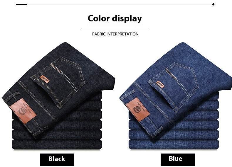 Autumn Men's Loose Straight Jeans - Mid Waist, Comfortable Fit - Buy Center