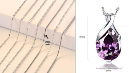 Buycenter Sweet Purple Crystal Necklace - Angel Tears Pendant for Women - Buy Center