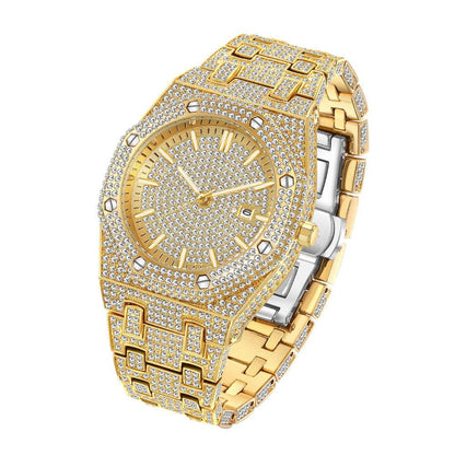 Men's Diamond Quartz Watch - Large Dial Fashion for Modern Style - Buy Center