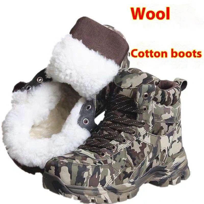 Men's Cowhide Thick Snow Boots - Warmth Retention & Stylish Design - Buy Center