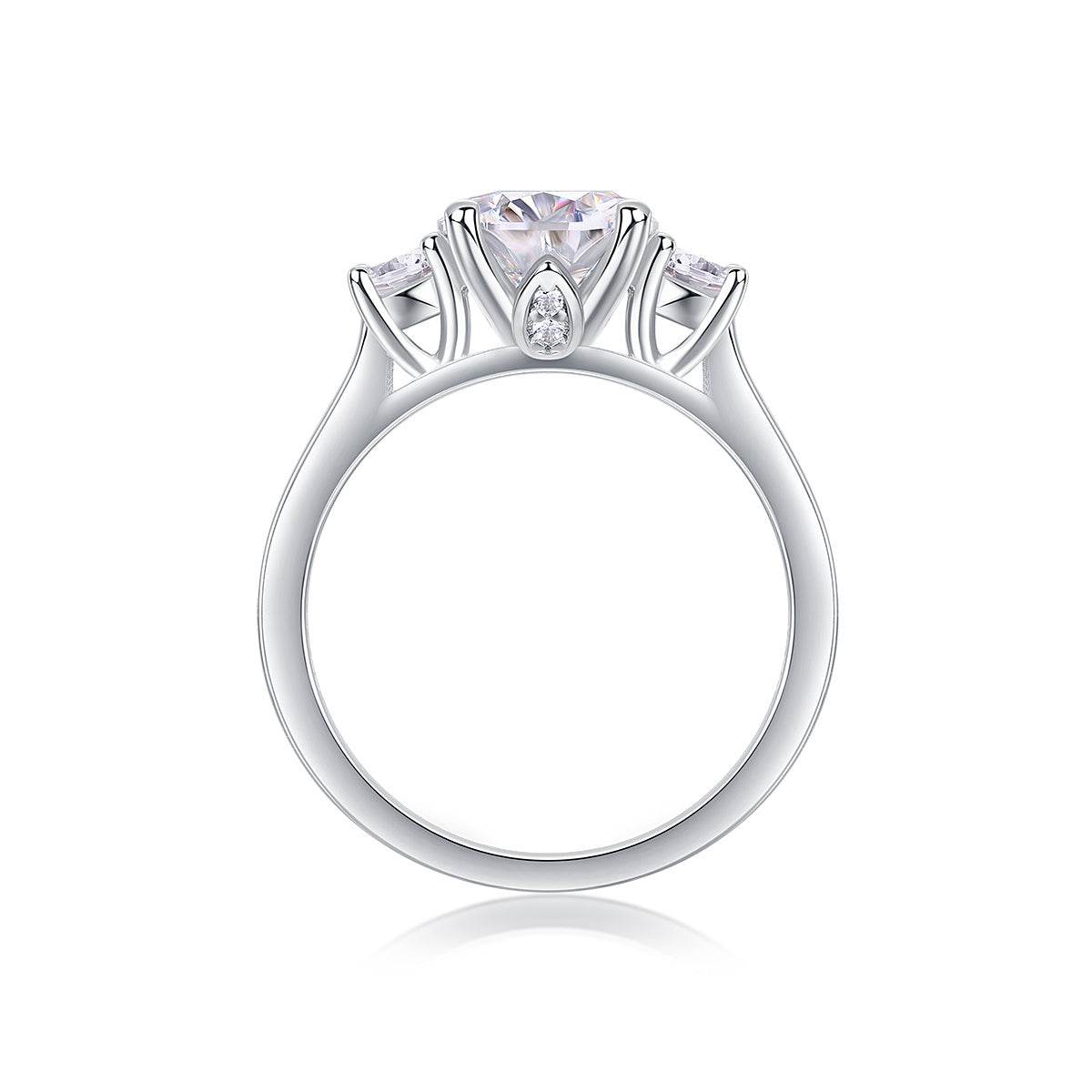 Buycenter Moissanite Silver Ring Set - Luxury Fashion with Large Diamonds - Buy Center