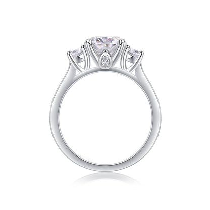 Buycenter Moissanite Silver Ring Set - Luxury Fashion with Large Diamonds - Buy Center