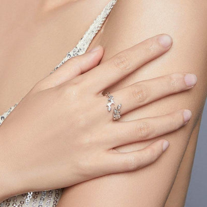 Buycenter Shining Wheat Open Ring - Adjustable S925 Sterling Silver Design - Buy Center