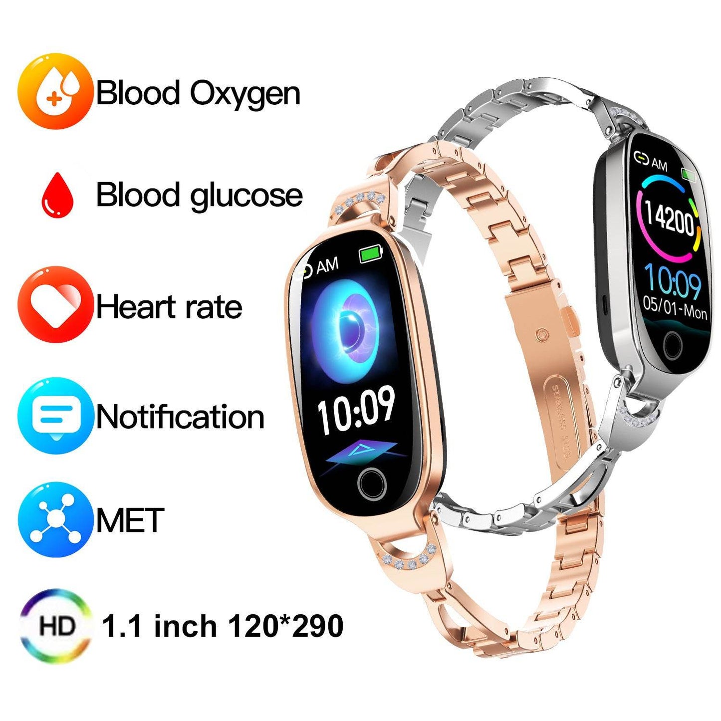 Women's Smart Watch - Blood Glucose & Menstrual Reminder for Active Lifestyles - Buy Center