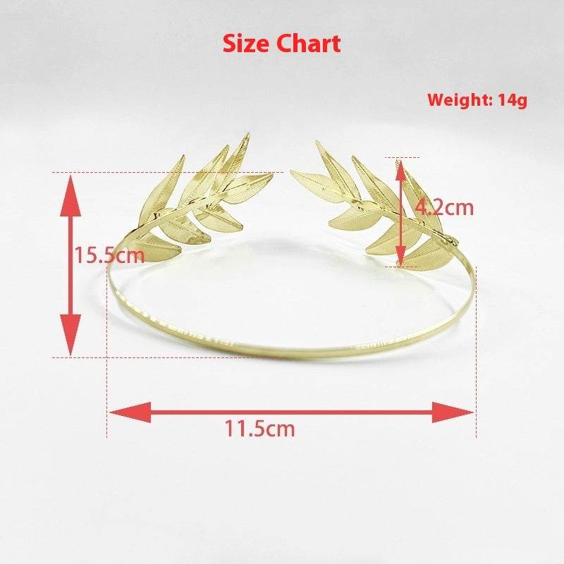 Bride Leaves Metal Headband - Elegant Gold Floral Design for Weddings - Buy Center