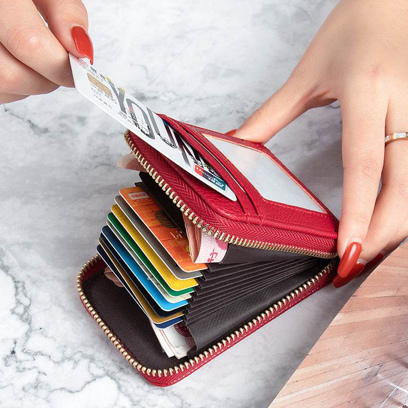Women's Anti-Degaussing Mini Card Holder - Stylish PU Leather Wallet - Buy Center
