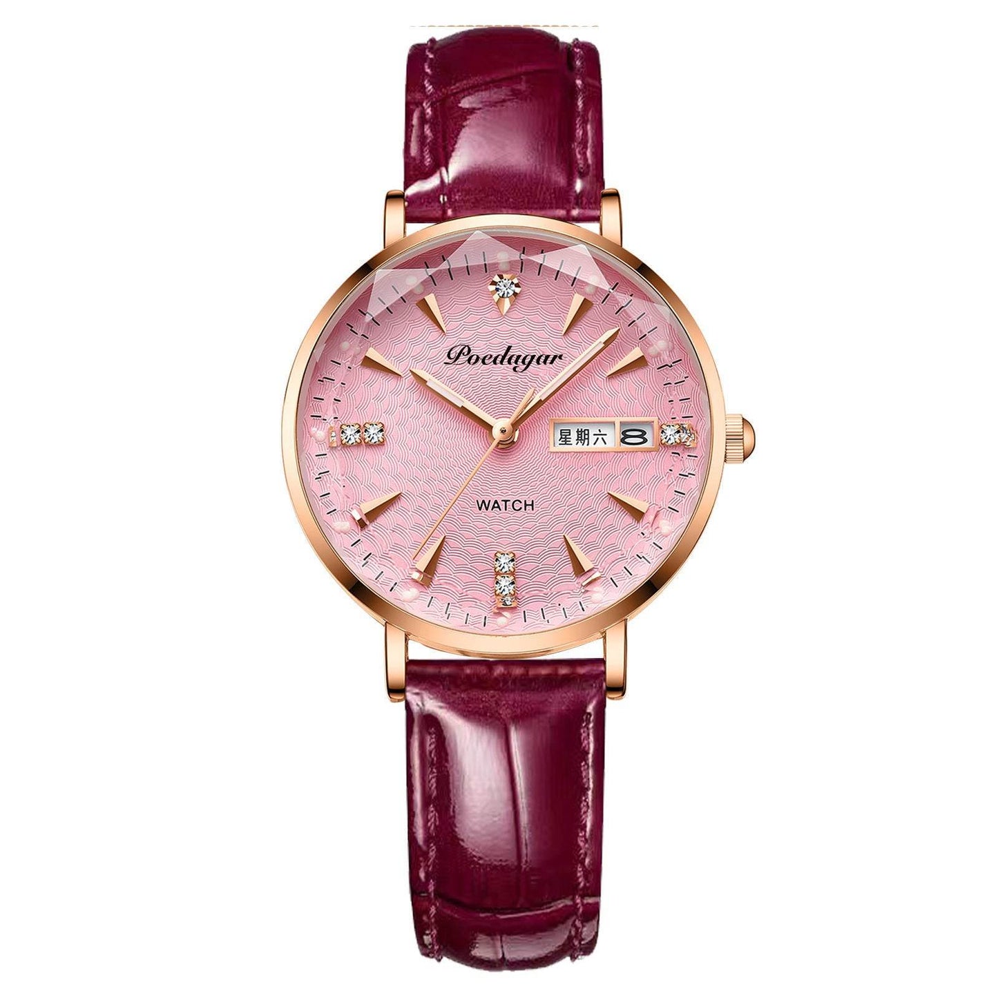 Stylish Women's Quartz Watch - Waterproof Design & Double Calendar Feature - Buy Center