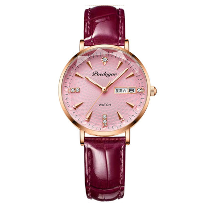 Stylish Women's Quartz Watch - Waterproof Design & Double Calendar Feature - Buy Center