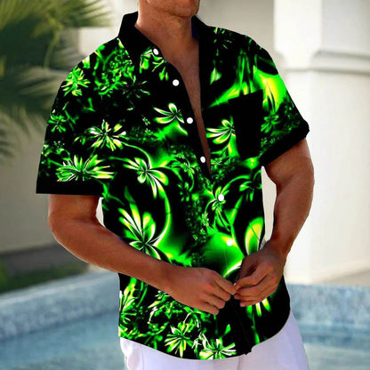 Trendy Printed Men's Cardigan Shirt - Short Sleeve Summer Style 2025 - Buy Center