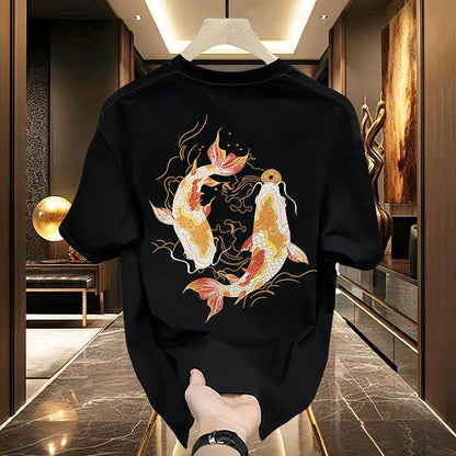 Buycenter Men's Cartoon Print T-Shirt - Versatile Round Neck Top - Buy Center