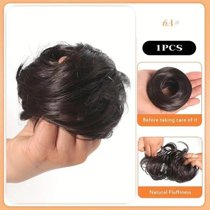 Female Hair Loop Simulation Wig - Fluffy Short Style with Rubber Band - Buy Center