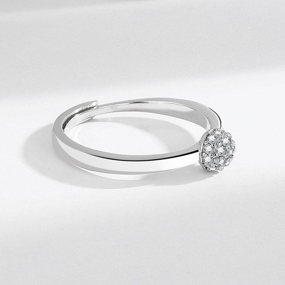 Silver Hydrangea Design Ring - Electroplated White Gold for Women - Buy Center