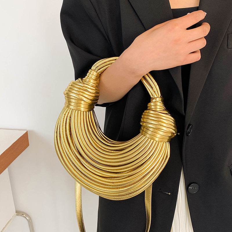 Instafamous Shiny Metal Noodles Underarm Bag - Trendy Evening Accessory 2025 - Buy Center