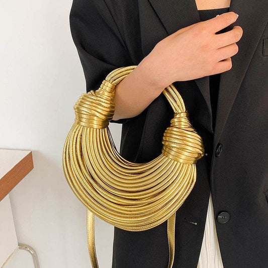 Instafamous Shiny Metal Noodles Underarm Bag - Trendy Evening Accessory 2025 - Buy Center