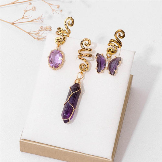 Buycenter Dreadlocks Headdress Set - Colorful Stone Bead Accessories - Buy Center