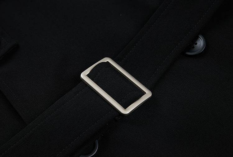 Buycenter Men's Double-Breasted Trench Coat - Stylish Korean Design - Buy Center