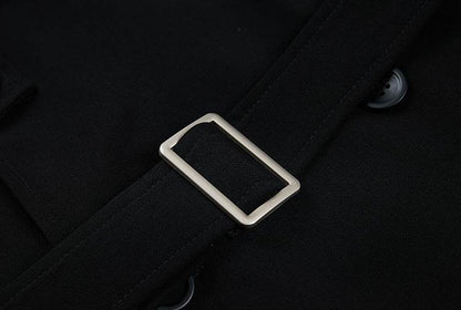 Buycenter Men's Double-Breasted Trench Coat - Stylish Korean Design - Buy Center