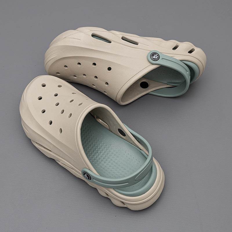 Men's Two-Tone Beach Hole Shoes - Breathable EVA Slippers for Summer - Buy Center