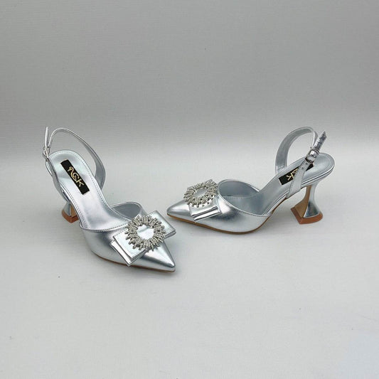 Elegant Pointed Toe High Heel Sandals - Rhinestone Stiletto Pumps - Buy Center