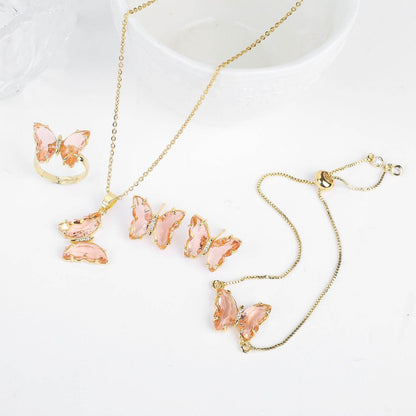 Buycenter Lucky Crystal Butterfly Jewelry Set - Necklace, Earrings & More - Buy Center