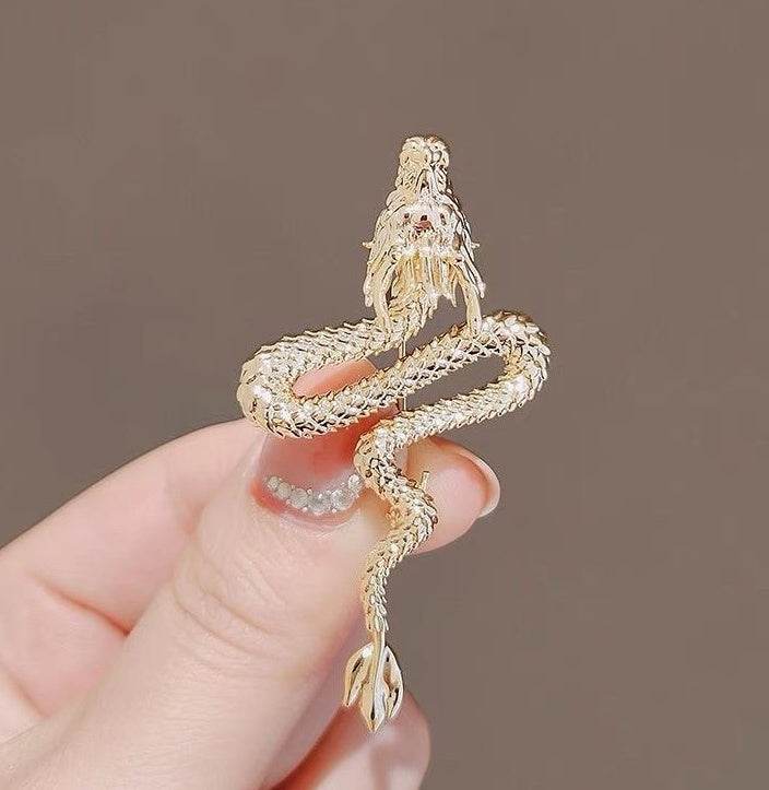Exquisite Golden Dragon Brooch - Men's & Women's Suit Accessory - Buy Center