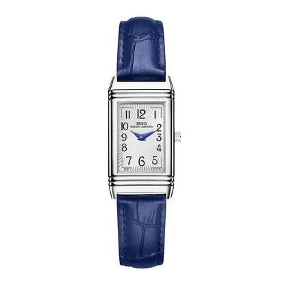 Flip Women's Square Leather Strap Watch - Stylish Silver Case & Comfort - Buy Center