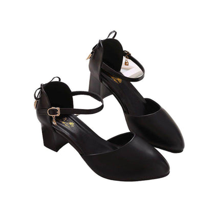 Buycenter Women's Closed Toe High Heels - Stylish Chunky Heel Pumps - Buy Center