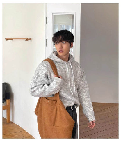 Slouchy Thick Fluffy Sweater Jacket - Korean Style for Men 2025 - Buy Center