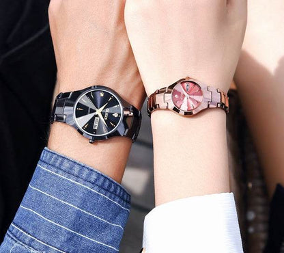 Luminous Tungsten Steel Quartz Watch - Waterproof & Stylish for Ladies - Buy Center