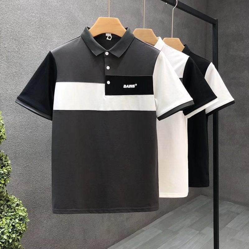 Trend Stitching Contrast Color Polo Shirt - Stylish Men's Fitted Design - Buy Center