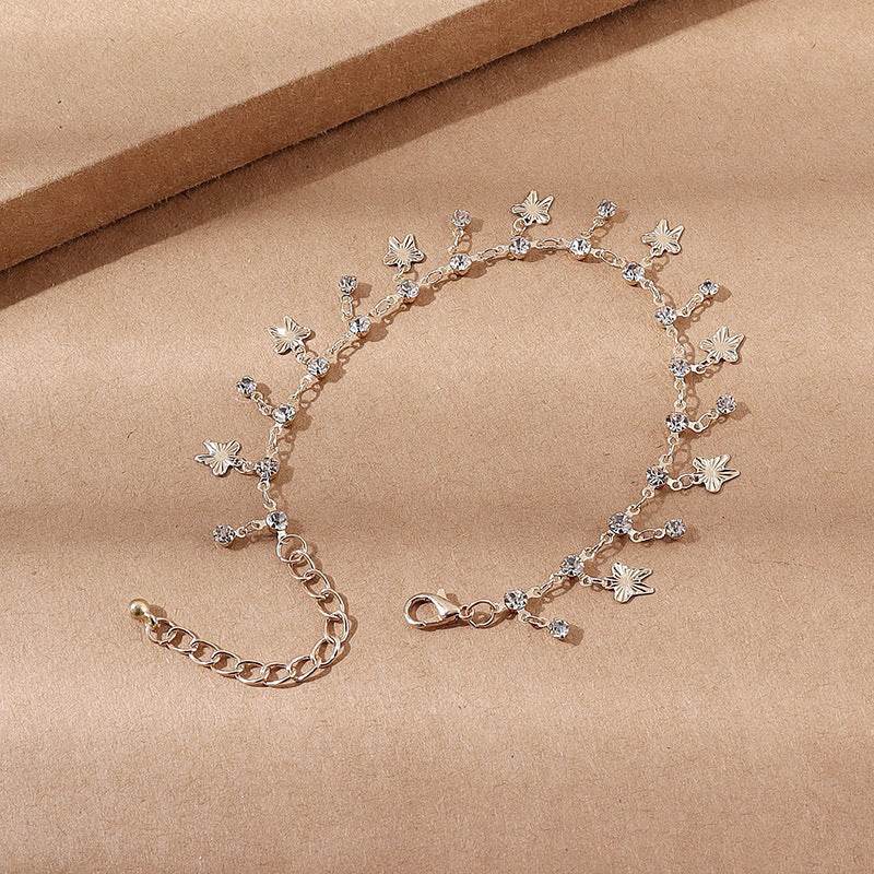 Butterfly Tassel Anklet & Colorful Oil Necklace - Bohemian Gold Accessories - Buy Center