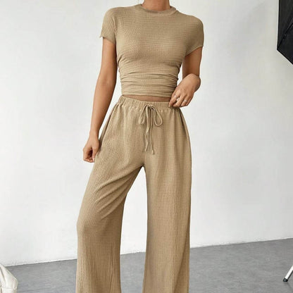 Buycenter Women's Casual Two-Piece T-Shirt & Pants Set - Summer Style - Buy Center