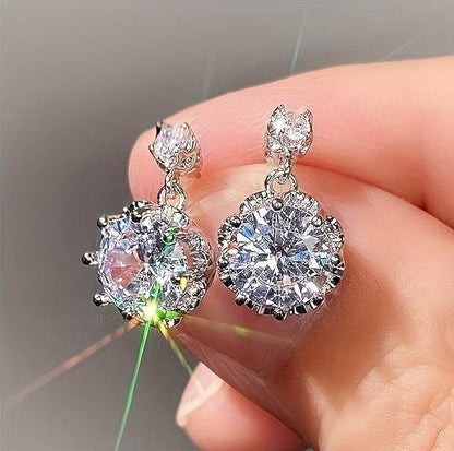 Elegant Moissanite Drop Earrings - Hypoallergenic White Gold Jewelry - Buy Center