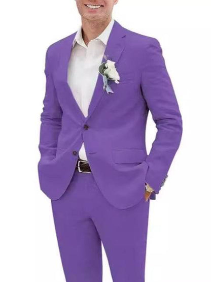 Buycenter Casual Men's Linen Suit - Fashion Slim Fit for All Occasions - Buy Center