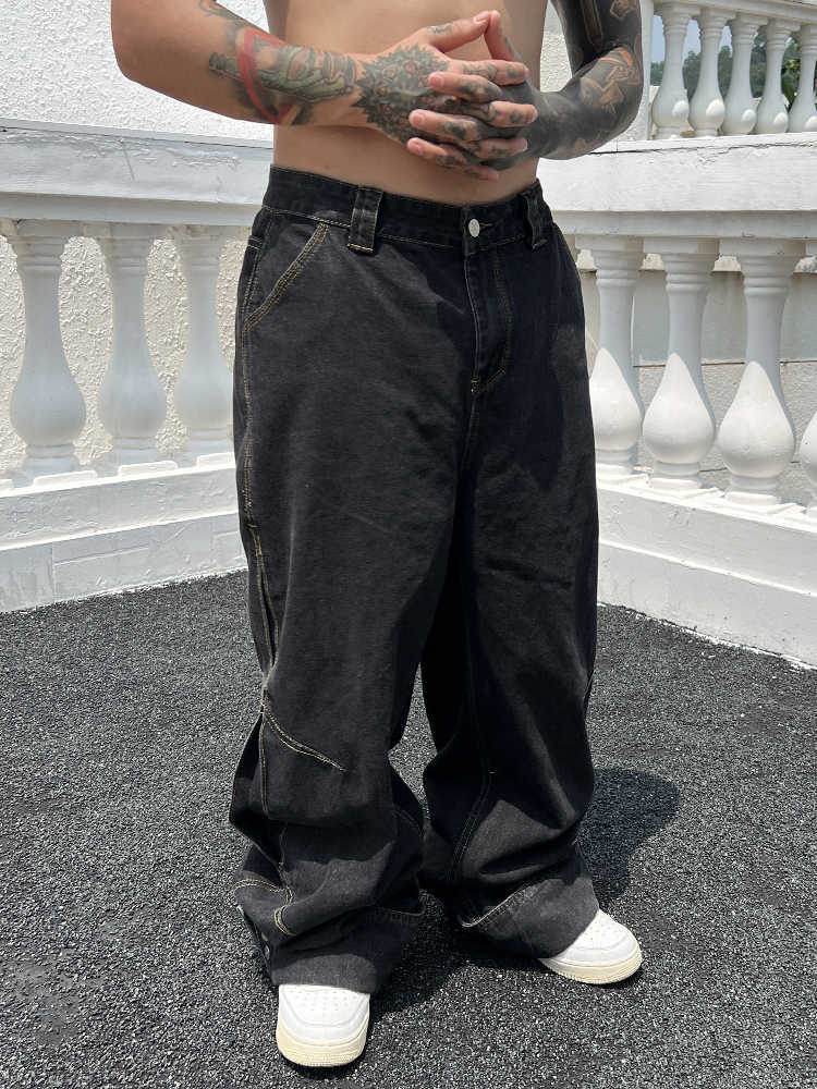 Solid Color Casual Jeans - Retro Straight-Leg Pants for Trendy Men - Buy Center