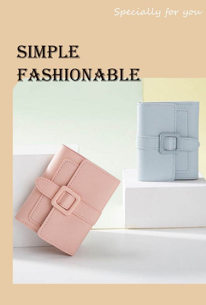 Short Solid Color Women’s Wallet - Lightweight, Waterproof Card Holder - Buy Center