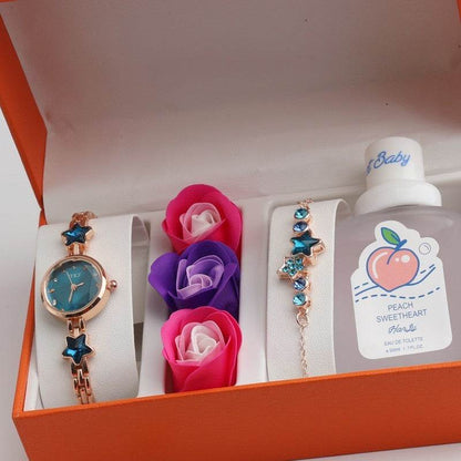 Buycenter Valentine's Day Rose Gift Set - Watch, Bracelet & Perfume - Buy Center