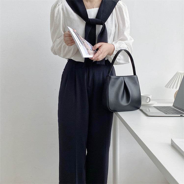 Elegant PU Pleated Handbag - Stylish Retro Clutch for Everyday Use - Buy Center