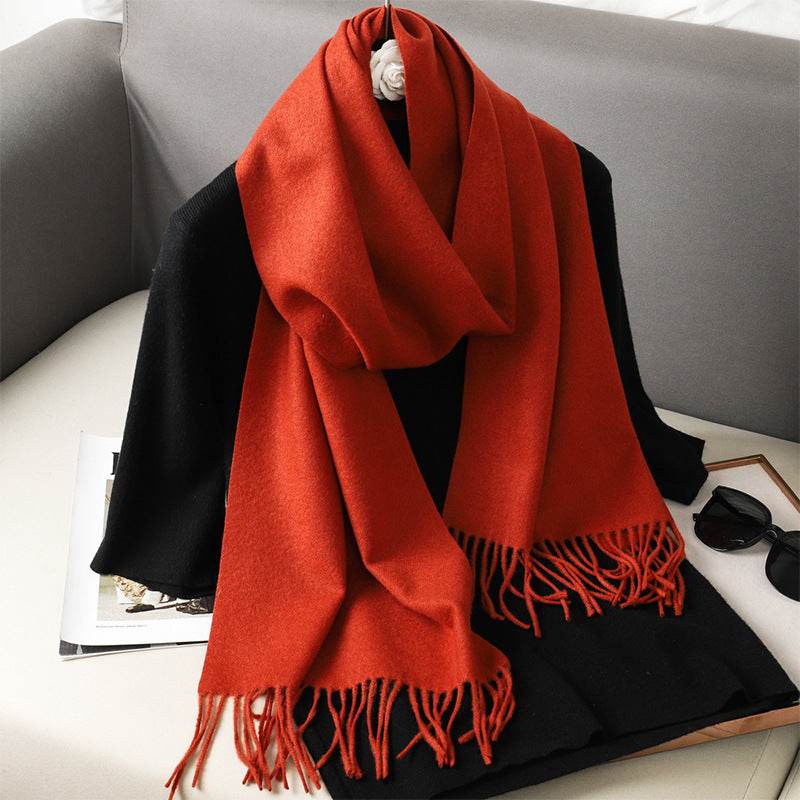 Solid Color Cashmere-like Scarf for Women - Warm, Quick-Drying Shawl - Buy Center