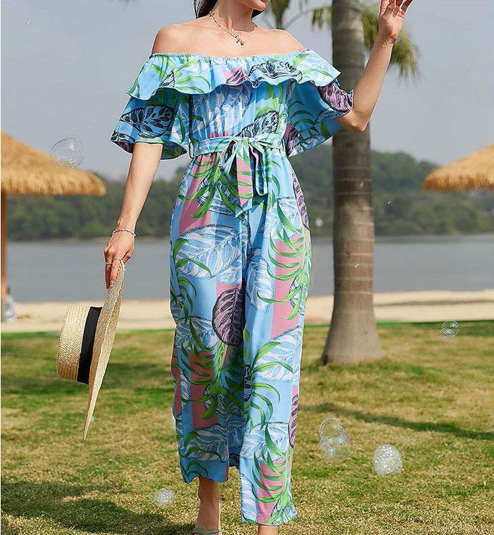 Fashion Printing Lace Up Jumpsuit - Trendy Styles for 2025 - Buy Center