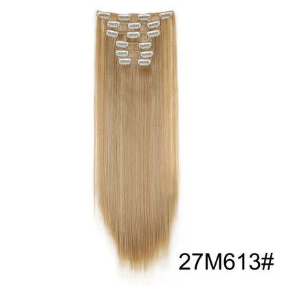 Durable Long Straight Wig Extensions Set - 6-Piece Human Hair Collection - Buy Center