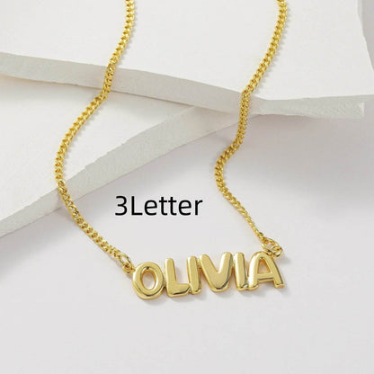 Personalized 3D Bubble Name Necklace - Custom Stainless Steel Jewelry - Buy Center