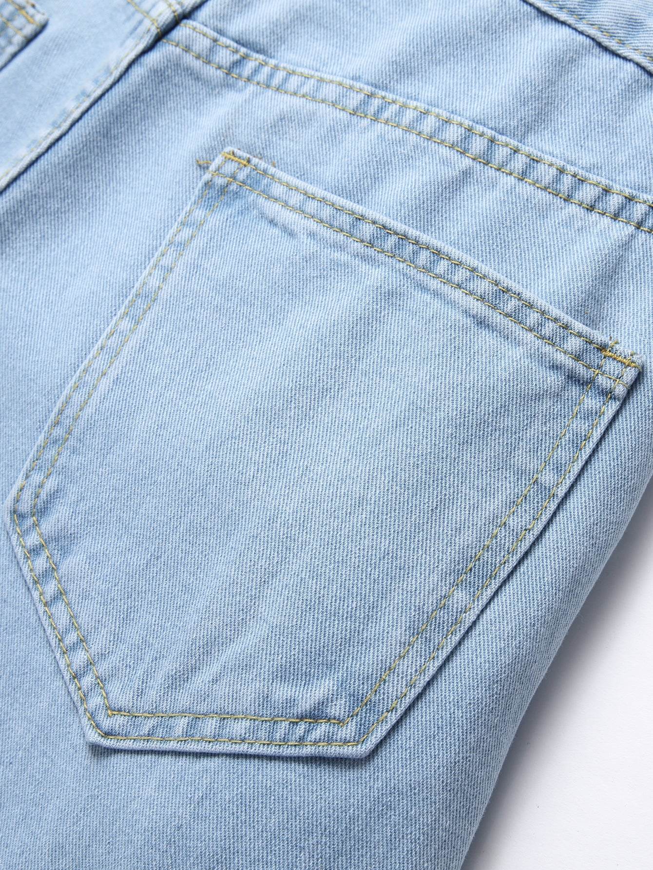 Fashionable Embroidered Men's Jeans - Stylish Casual Cotton Pants - Buy Center