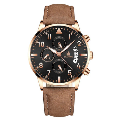 BuyCenter Men's Casual Quartz Watch - Stylish Rose Gold & Imitation Leather - Buy Center