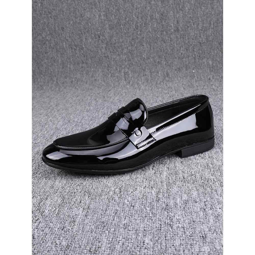 Glossy Slip-On Leather Formal Shoes - Stylish & Breathable Casual Footwear - Buy Center