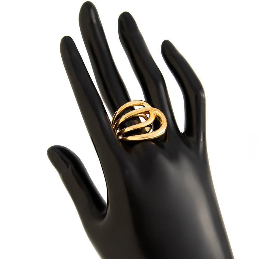 Elegant Metal Irregular Glossy Spring Bracelet & Ring Jewelry Set - Buy Center