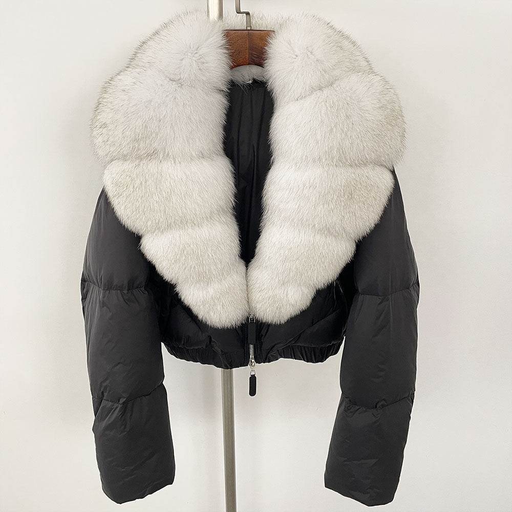 Luxurious Fox Fur Collar Down Jacket - Thick Stylish Coat for Women - Buy Center