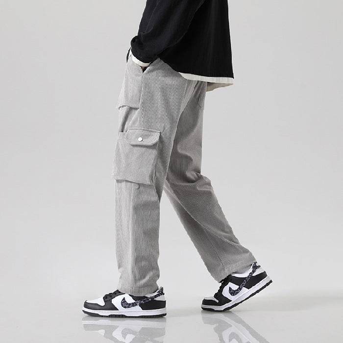 Men's Loose Cargo Pants - Multi-Pocket Casual Style in Black, Green, Grey - Buy Center
