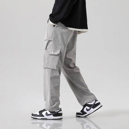 Men's Loose Cargo Pants - Multi-Pocket Casual Style in Black, Green, Grey - Buy Center